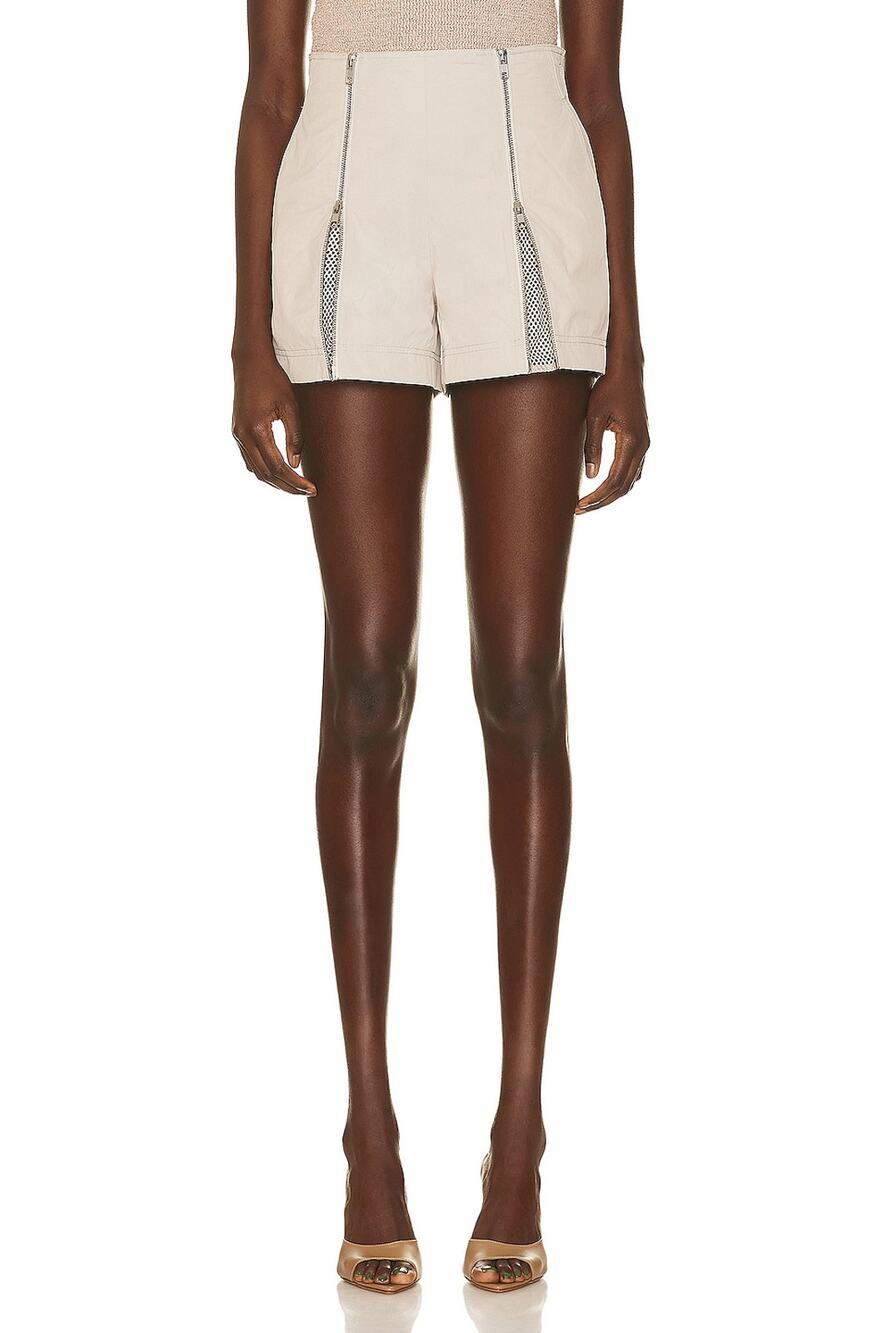 Helmut Lang Utilitarian Beige Zip Shorts Size S